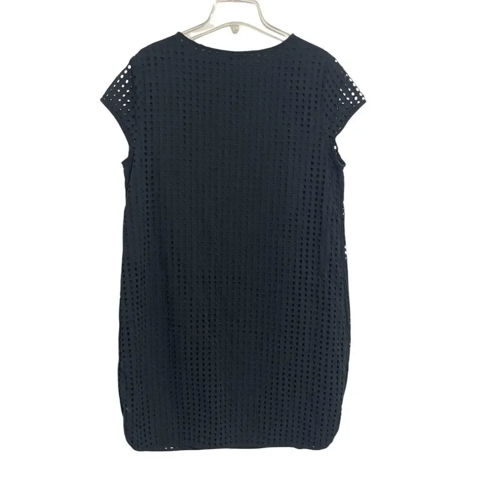 Merona Cotton Eyelet Shift Dress Plus Size XXL Black Lined Lightweight Boho - Picture 4 of 10